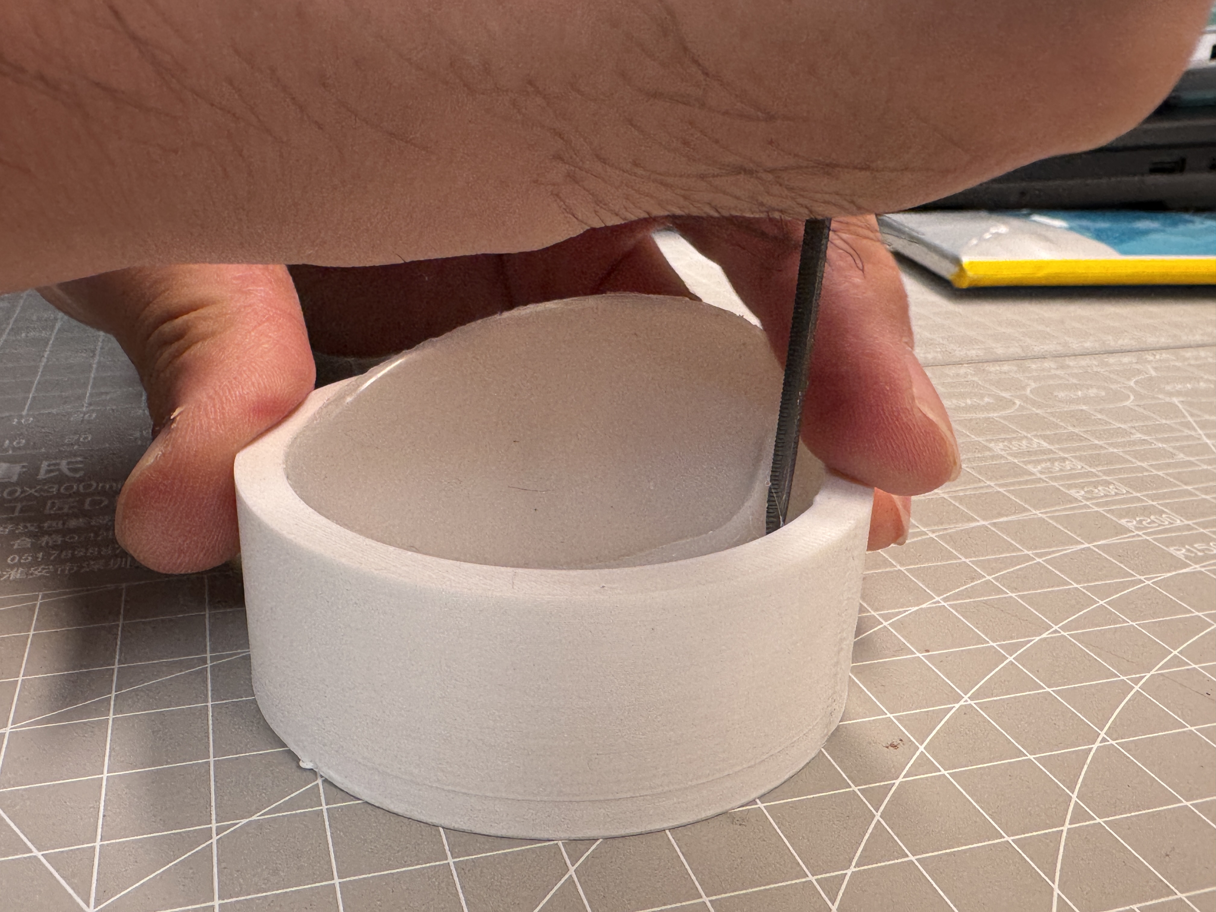 Removing the flexible silicone negative from the 3D printed mold