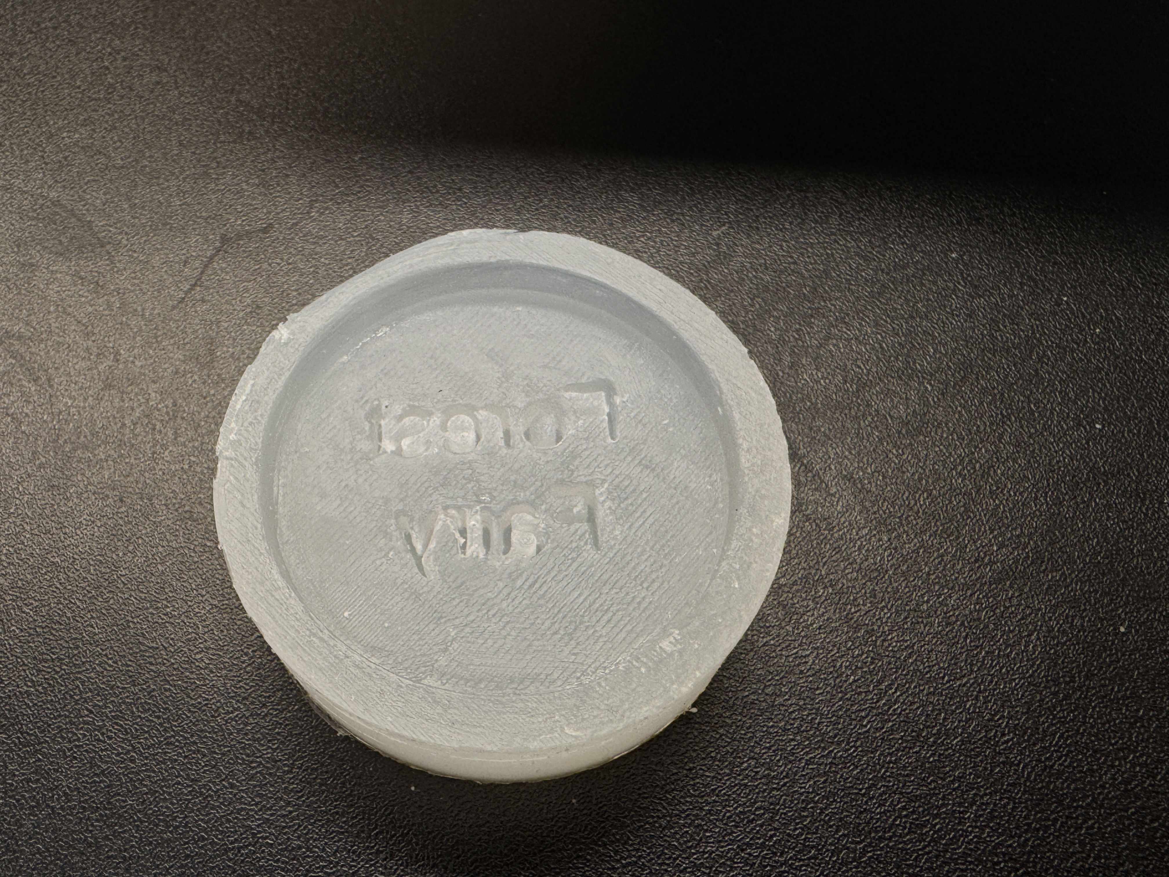 Final flexible silicone negative mold with forest fairy lettering