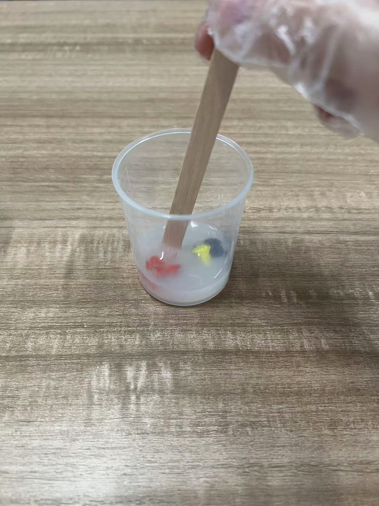 PLA test piece with a dab of uncured silicone