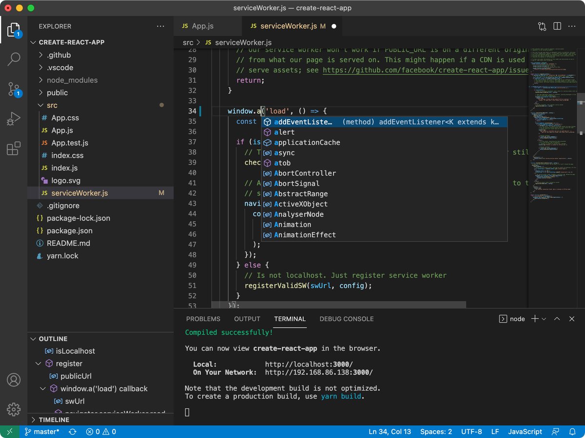 Visual Studio Code interface
