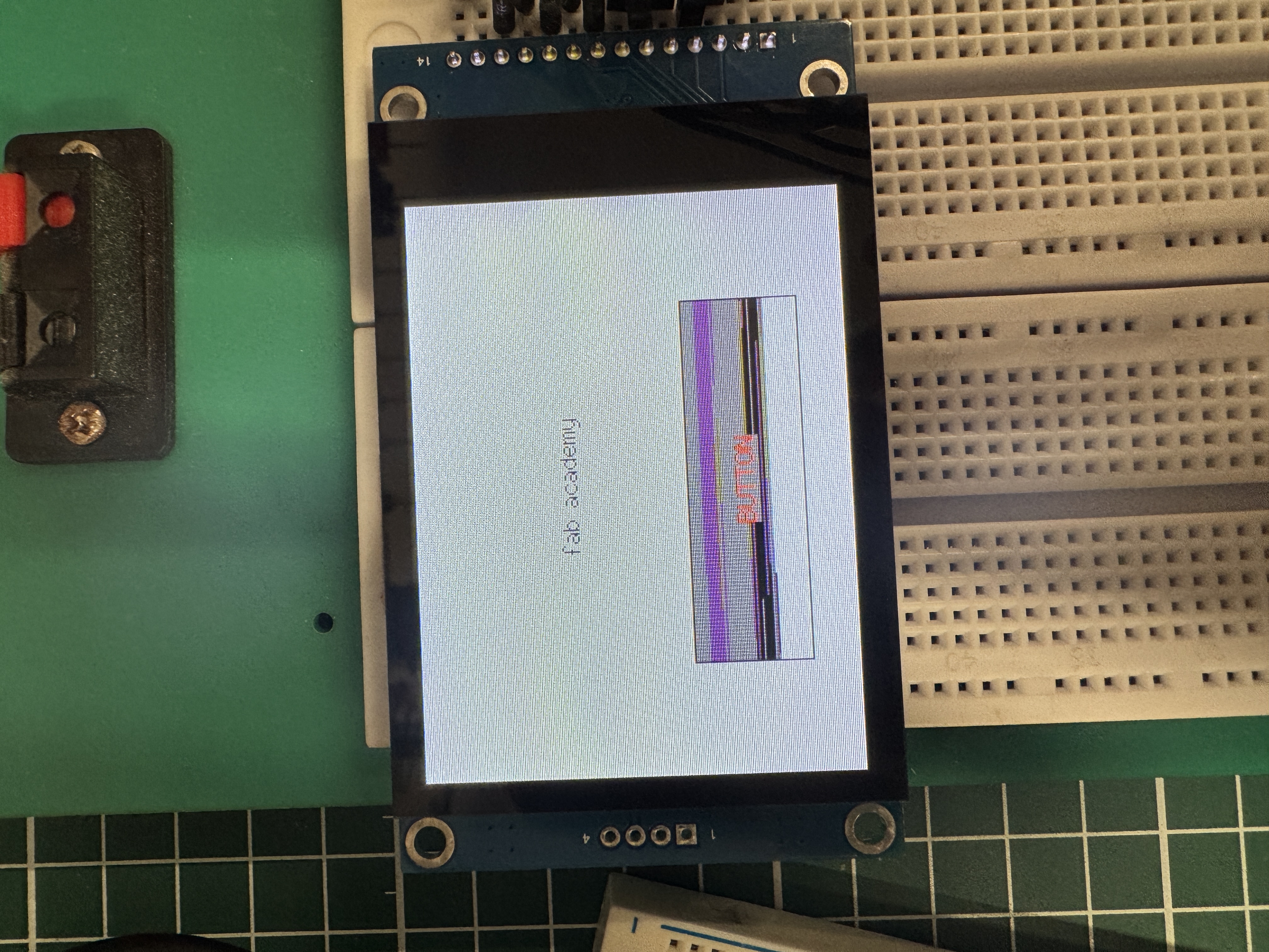 First on-device attempt at the combined Fab Academy and button UI