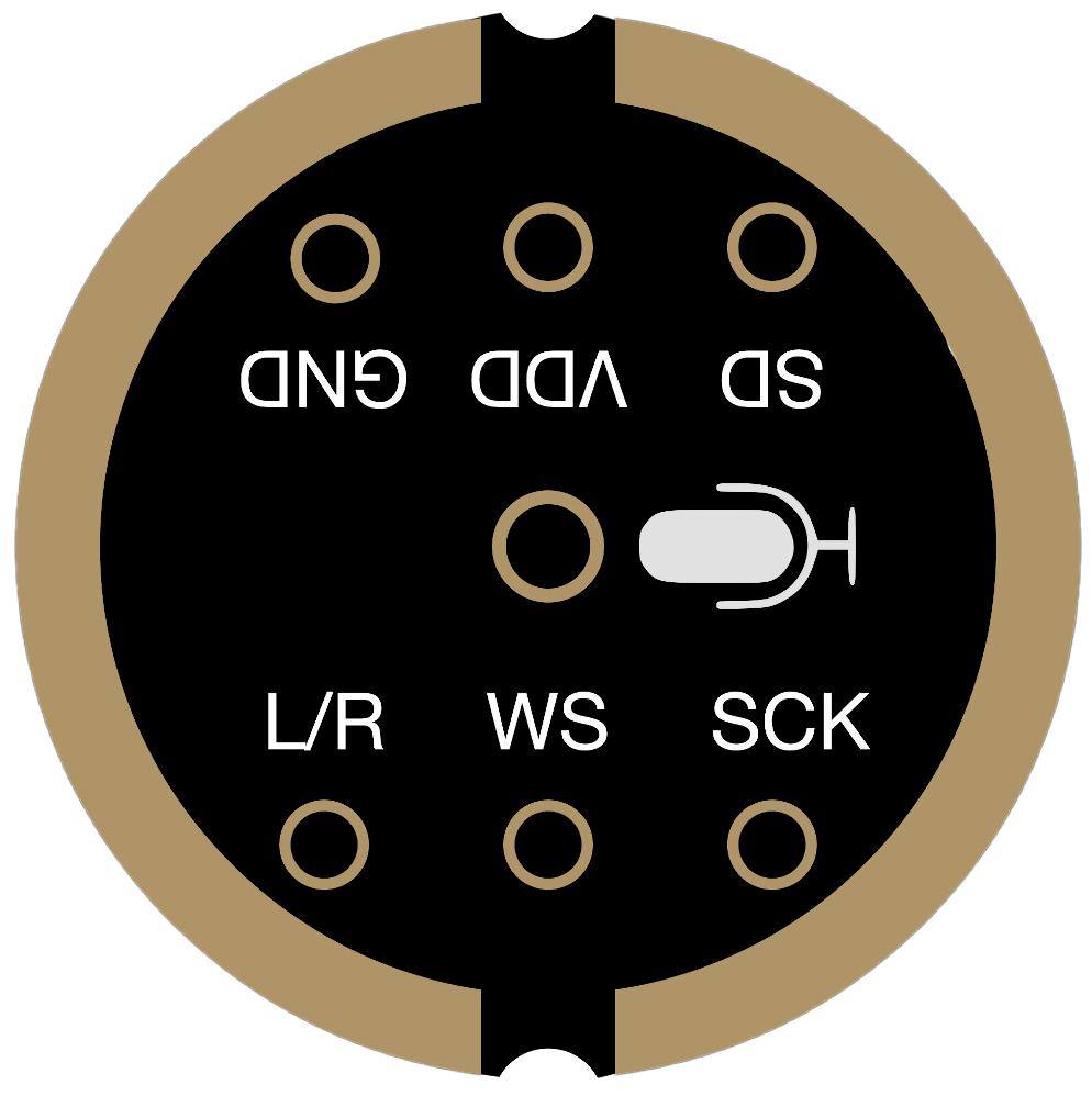 Close-up of desoldered microphone module from XiaoZhi ready to wire into Forest Fairy