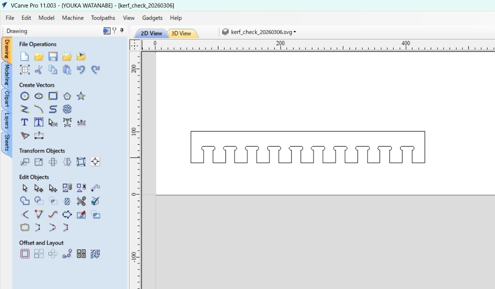 Kerf Check in VCarve