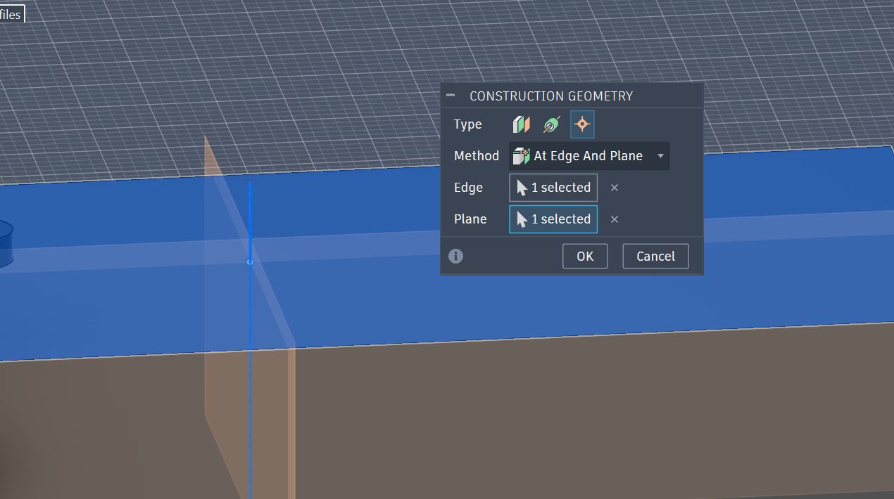 point at edge and plane