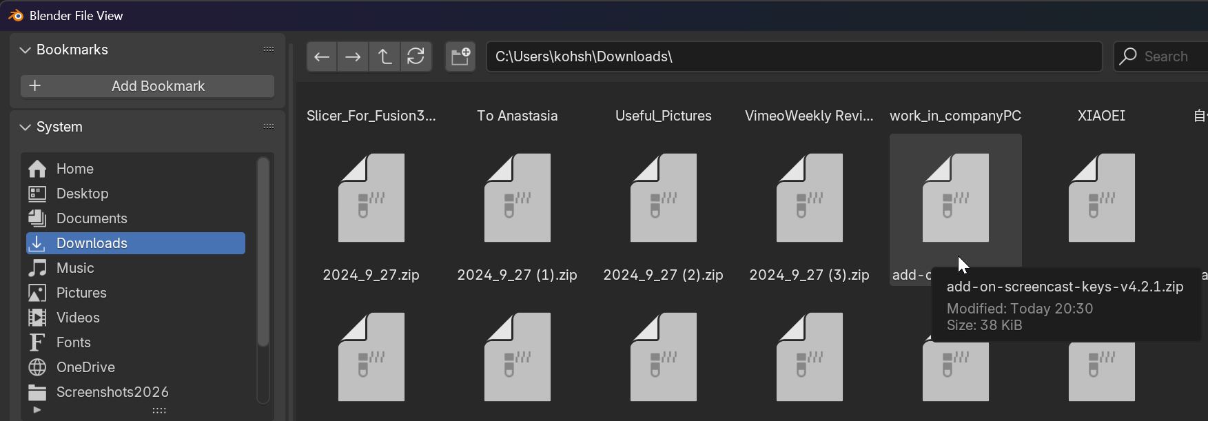 Find the downloaded file