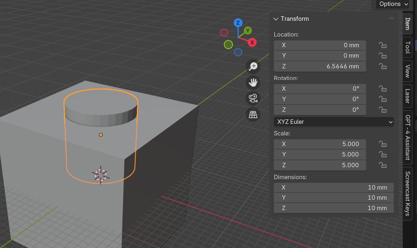 Set actual size of selected model