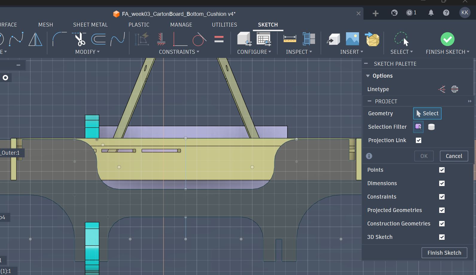 Press P in the new sketch