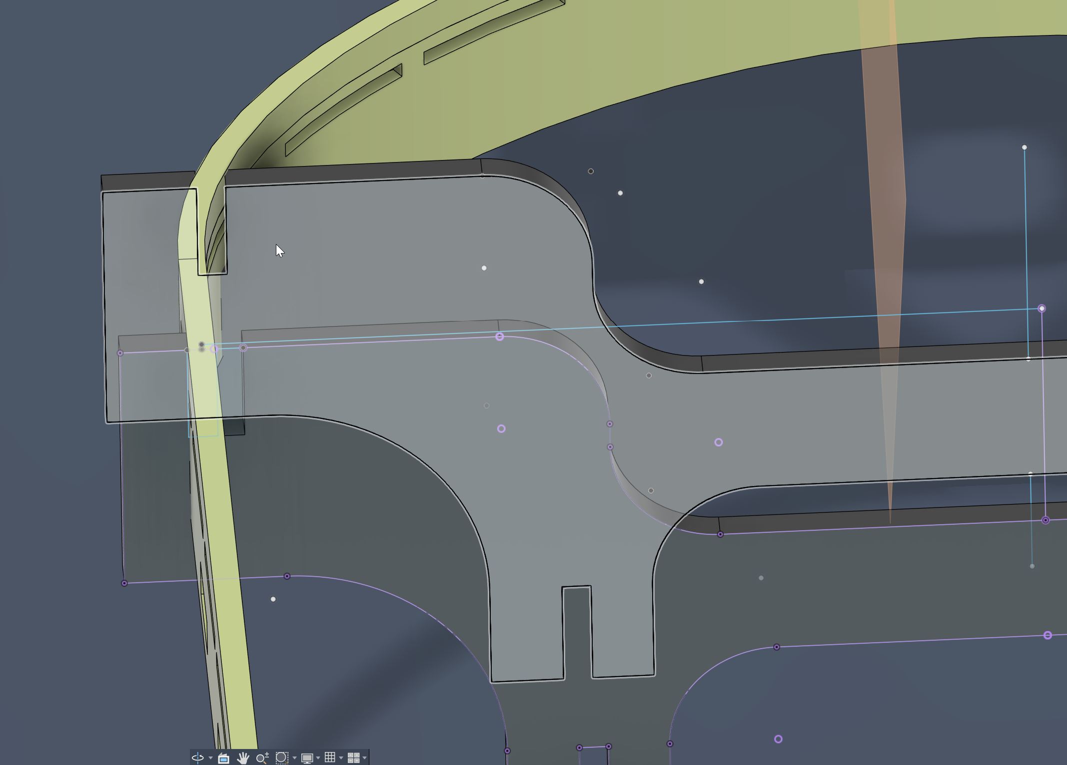 modify sketch with the part to share the slot