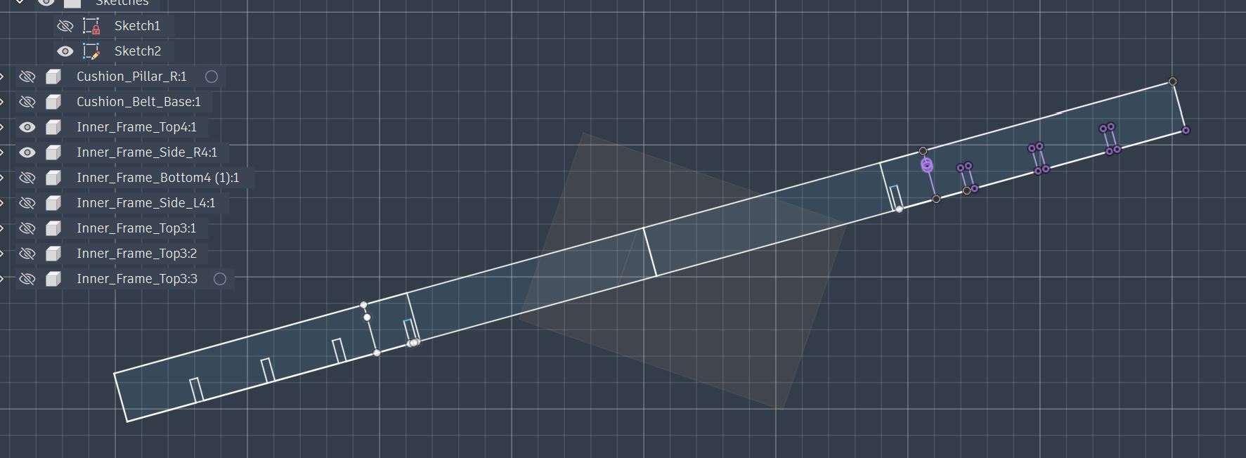 whole length of part in sketch