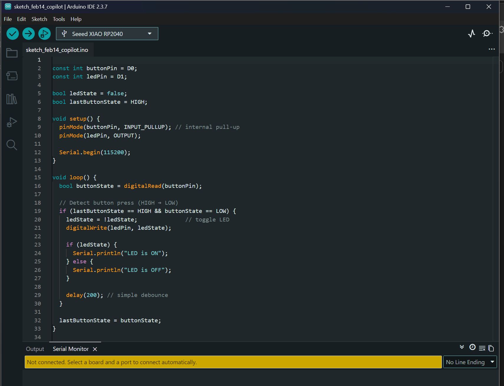 1st error for serial monitor