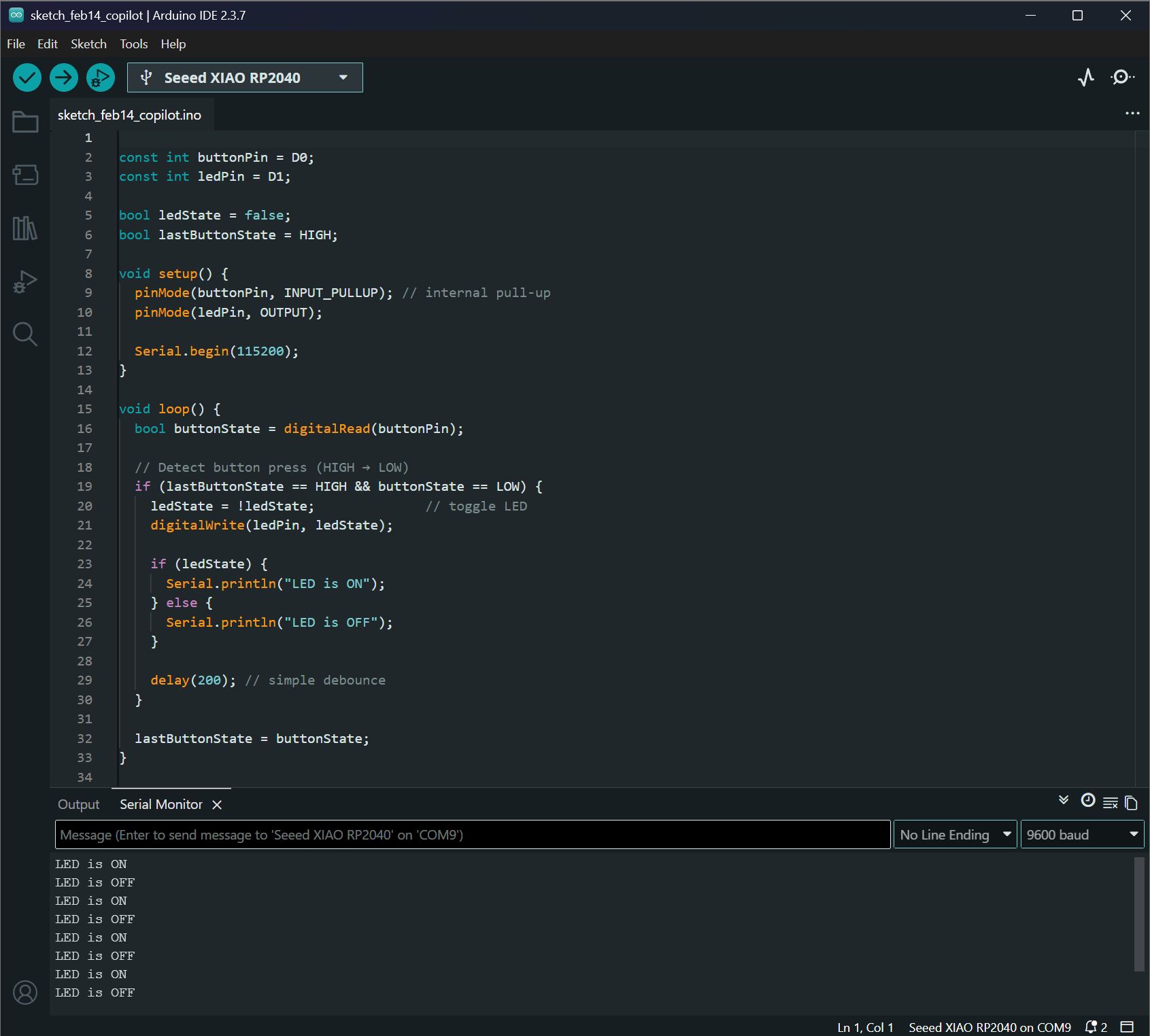 Serial Monitor responded