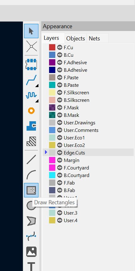 select Edge.Cuts layer
