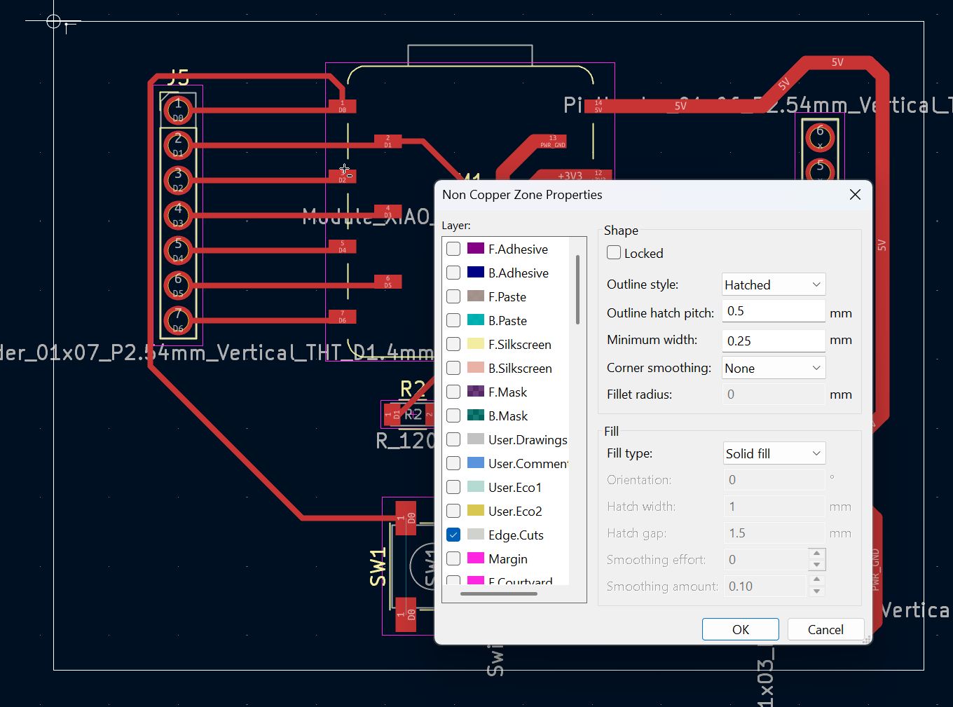 select Edge.Cuts layer