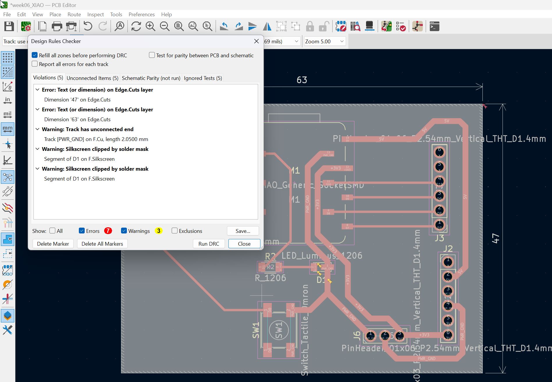 Several Errors occurred