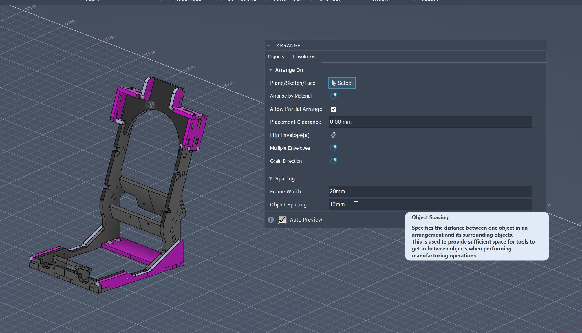 Set Spacing condition