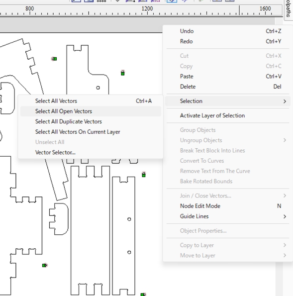 Select All Open Vectors