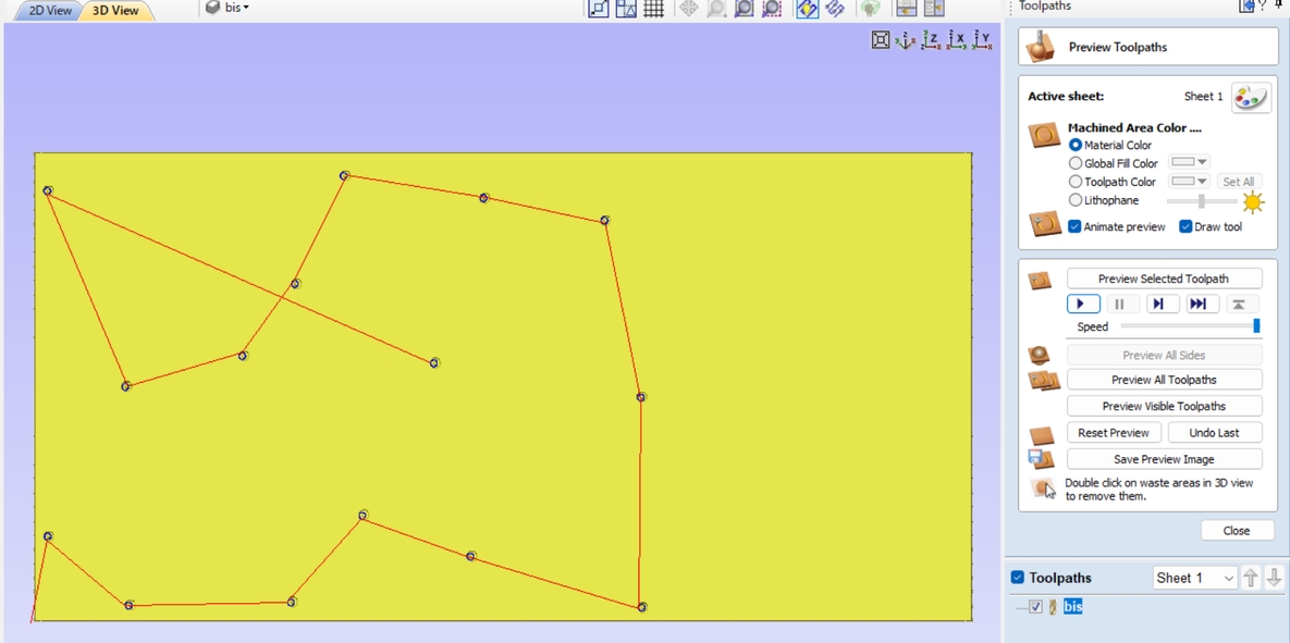 Preview Toolpaths for screw