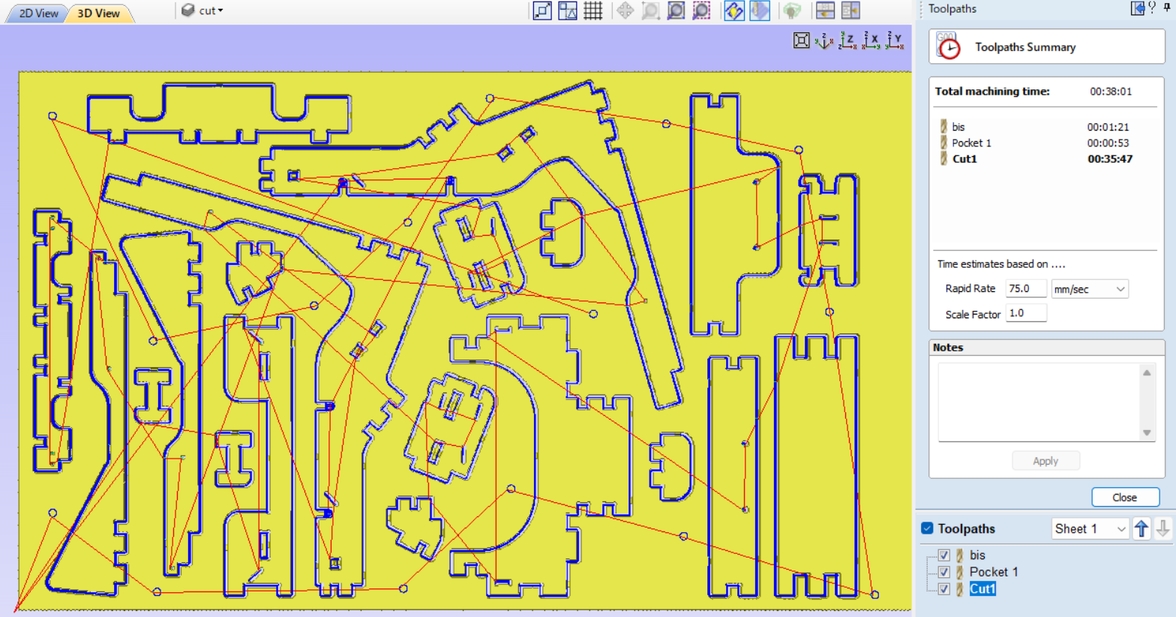 Total machining time