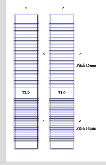 Living Hinge drawing in VCarve