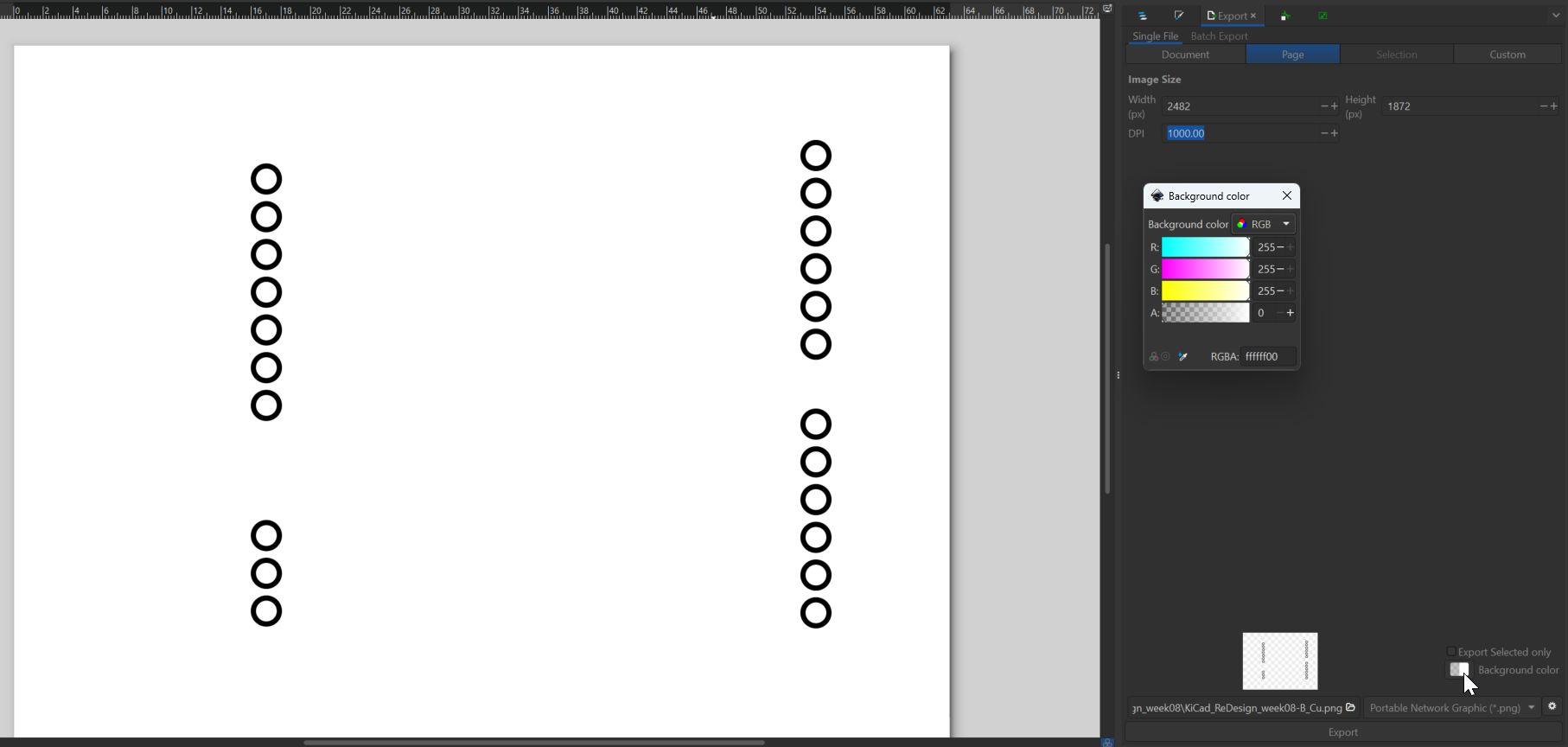 Open the B.Cu file with InkScape