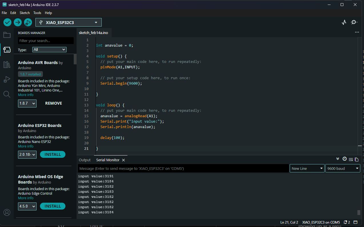 Confirming the signal in Arduino Monitor