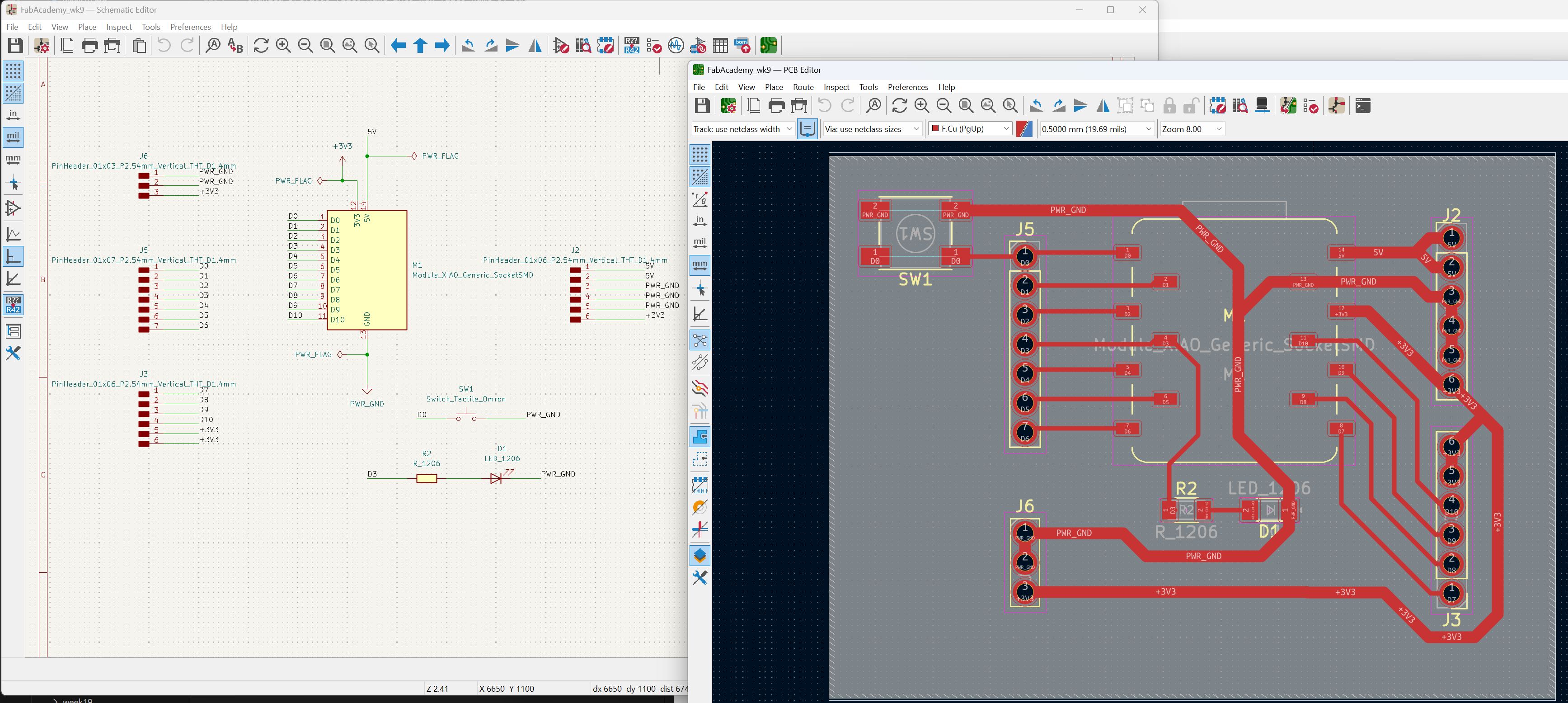 check Schematics and PCB window