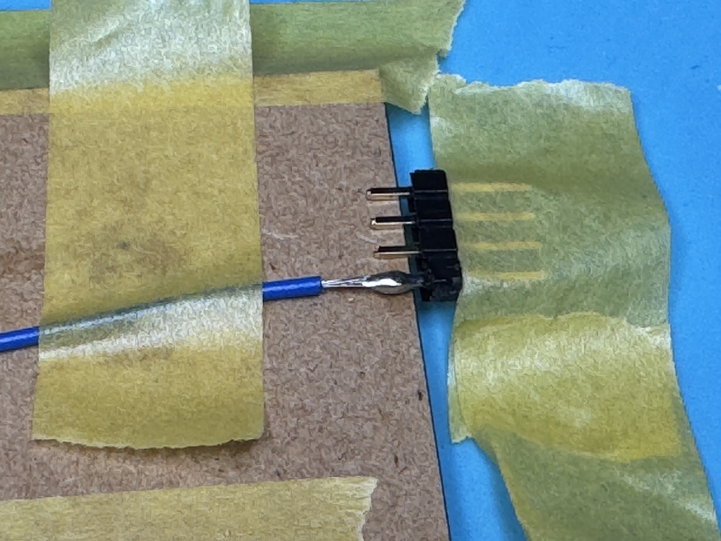 soldering lines to pins