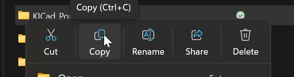 copy Kicad folder