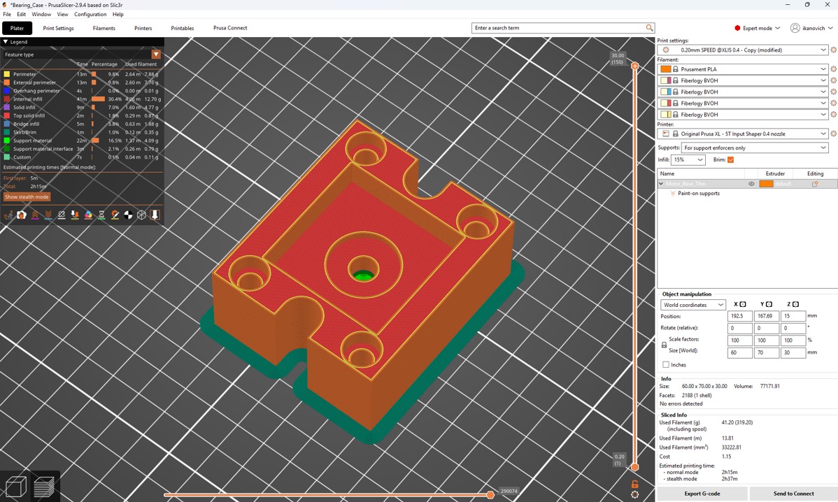Motor Case 3DP setting