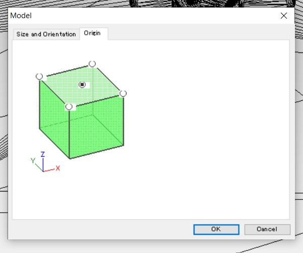 center of the model
