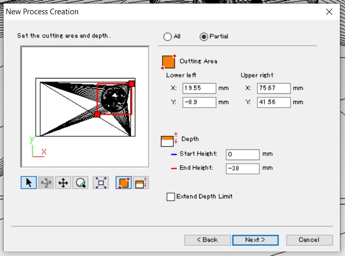 Focus the milling part