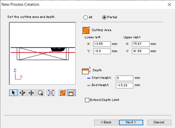 Focus the milling part