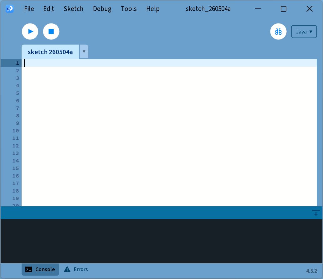 Initial window of Processing