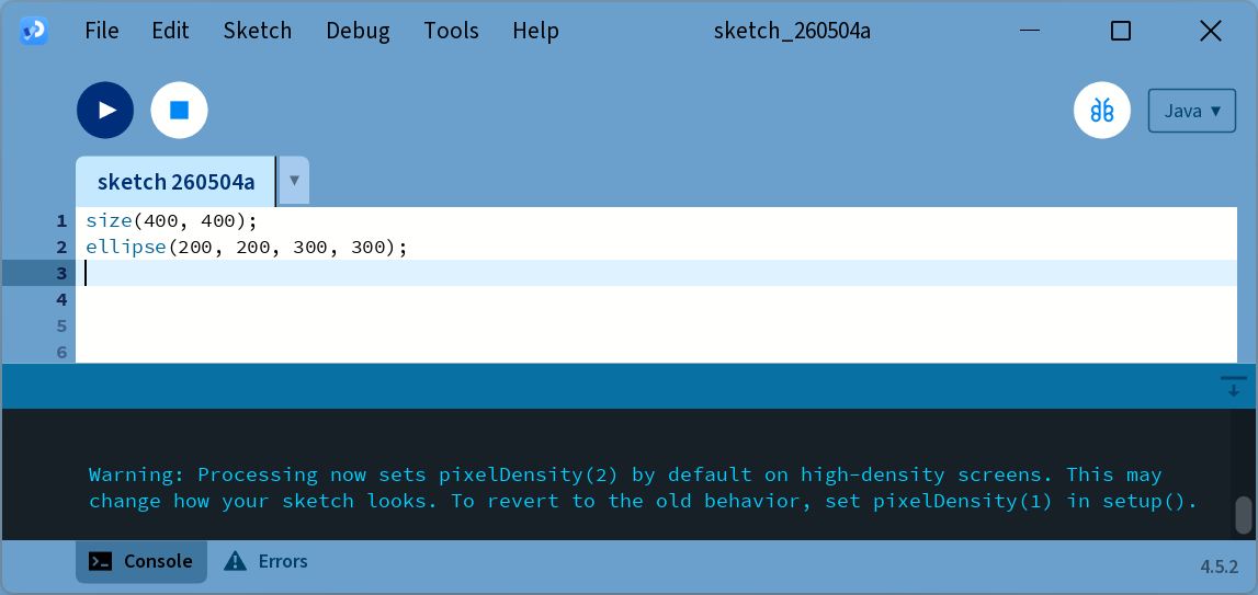 Coding of circle drawing