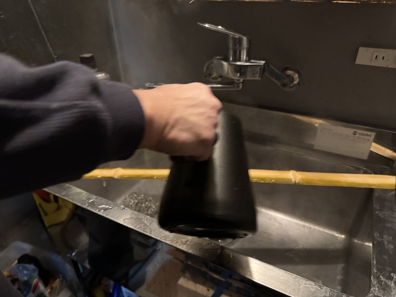 pouring hot water