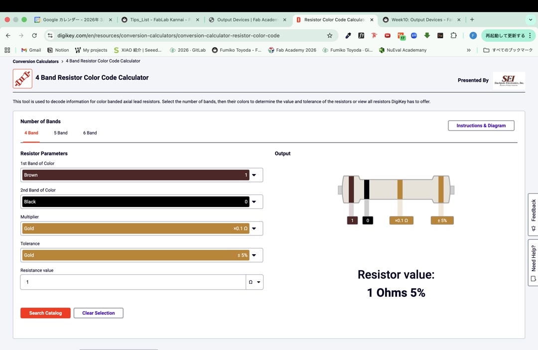 4-band resistor color code: 1Ω