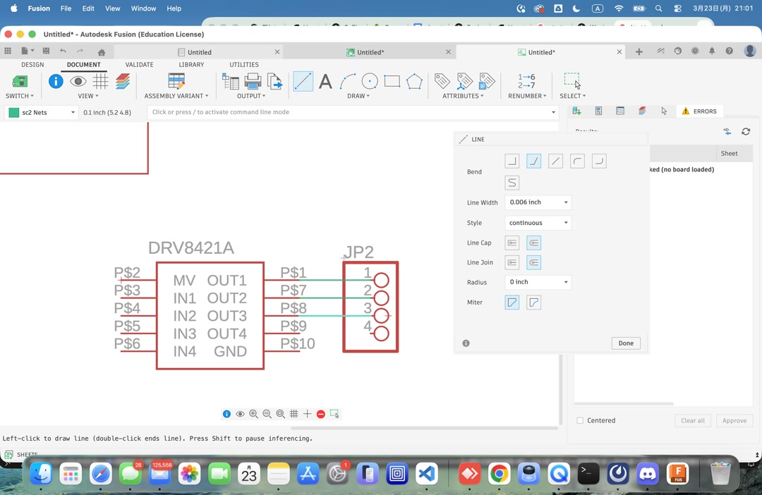 Components being placed and wired in the schematic