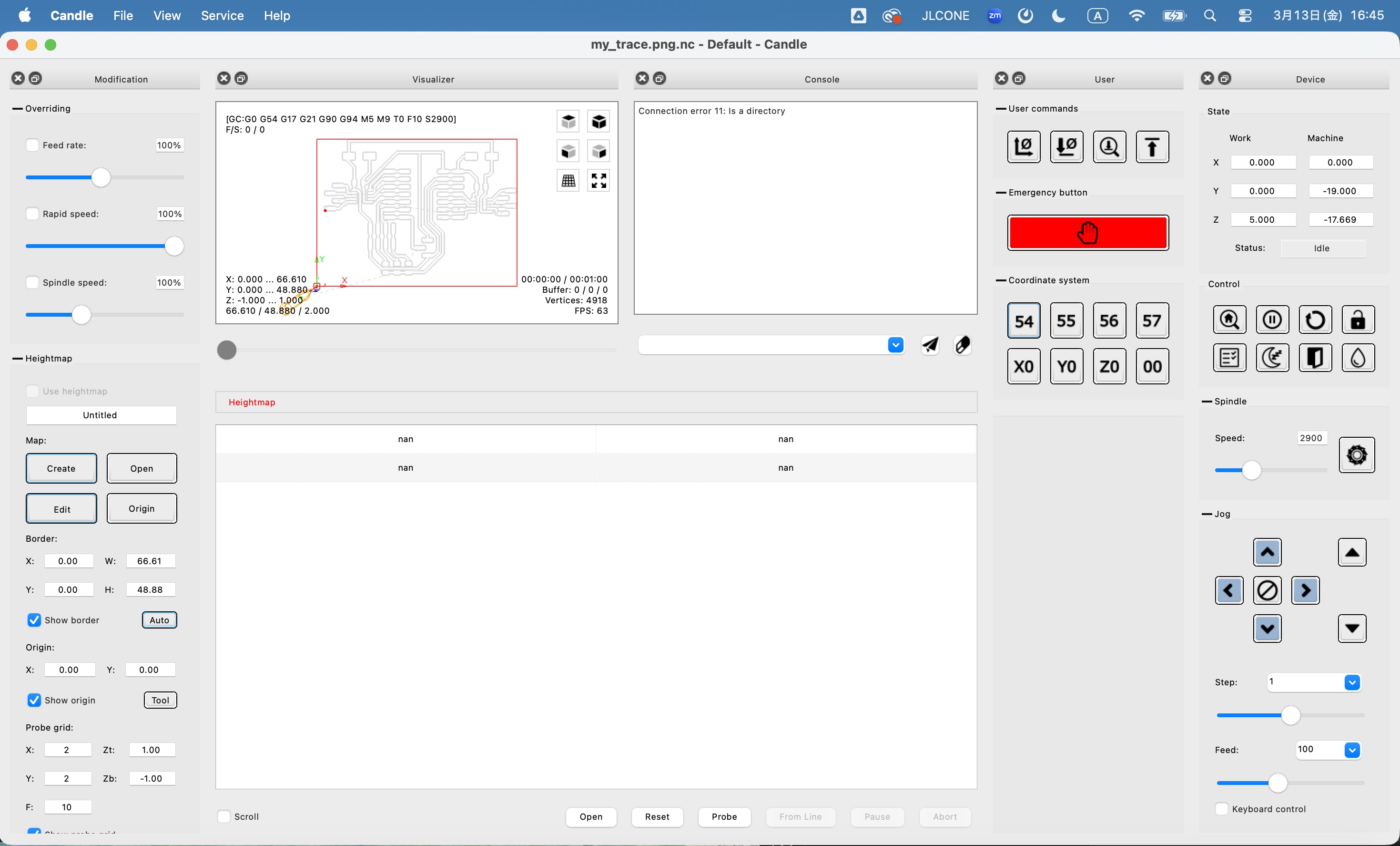 G-code loaded in Candle