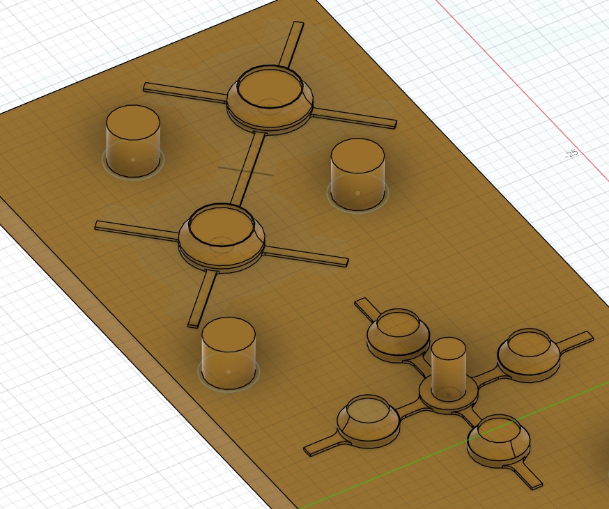 The top half slots into the bottom half of the mold with cylindrical keys for alignment