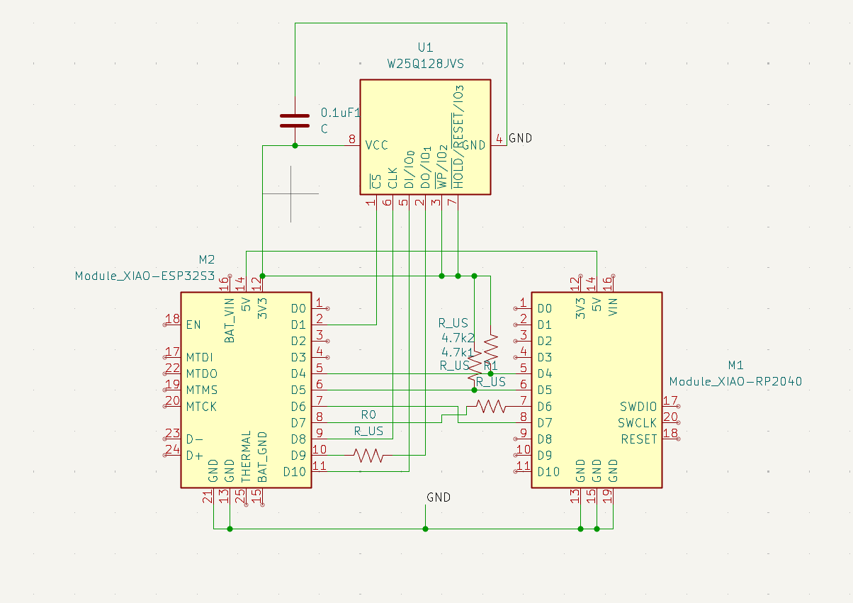 Linking both the TX and RX - the resistors are just 0Ohm to get the criss-cross working