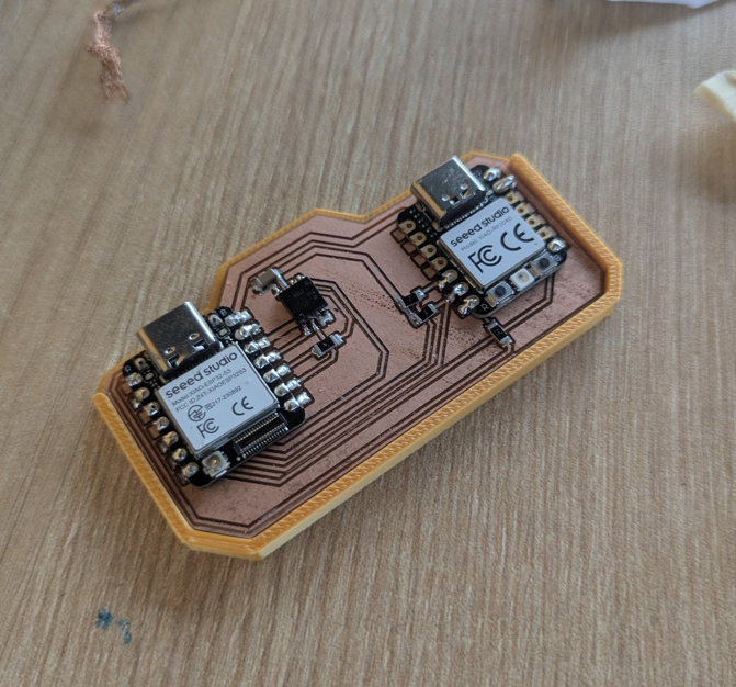 I even printed a tiny little case for it by exporting the .stl from KiCAD and doing a quick sketch and extrude around the boundaries. Didn't want the barecopper causing any problems for me while I was in the air!