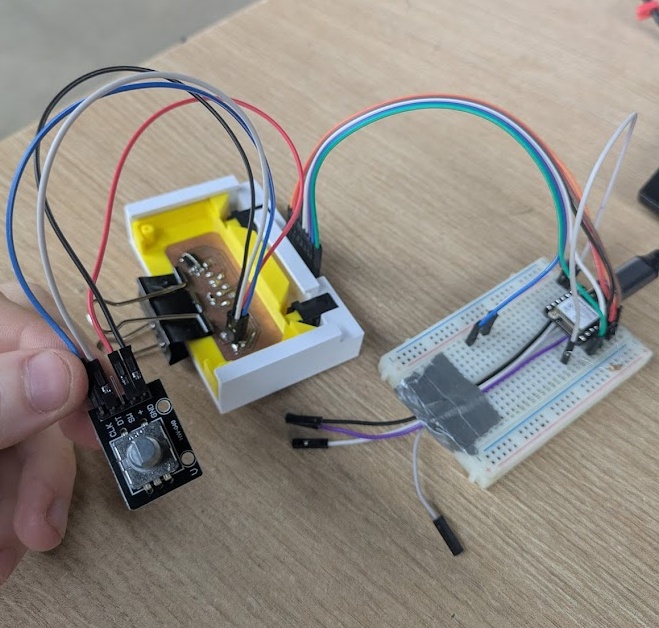 and the idea - which actually worked (required a bit of a bodge in the form of a binder clip to keep the pressure held on the pins) but it taught me that this is not the way I want to move forward here...