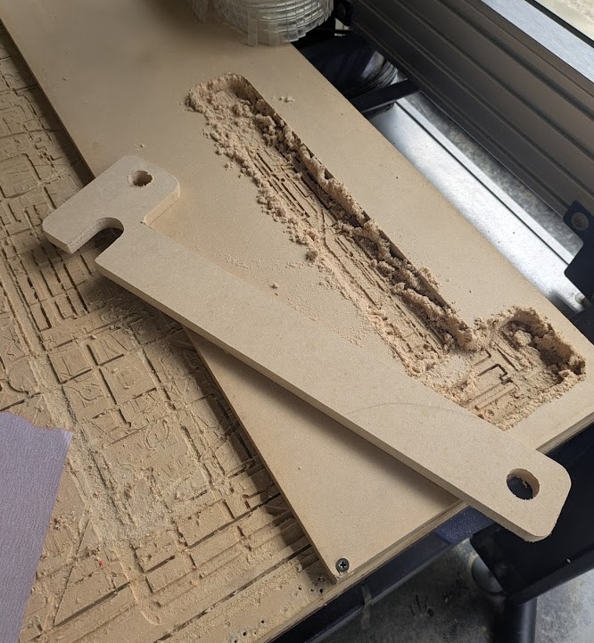The beforementioned very first CNC part,
../images/cncattempt1.png