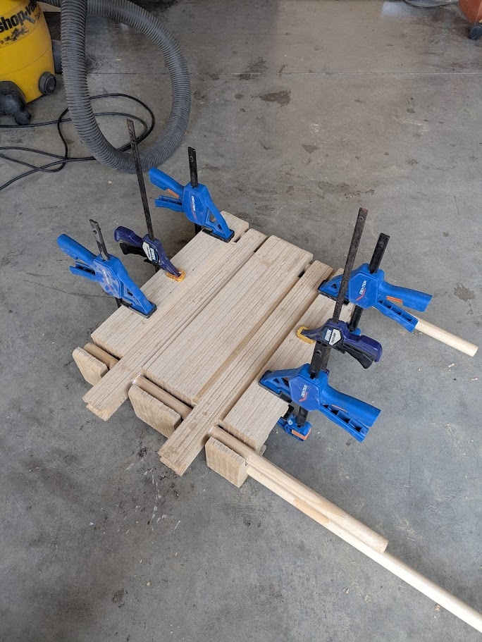 Gluing the seat slats on