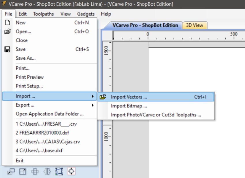 Bring in your DXF from your CAD software.
