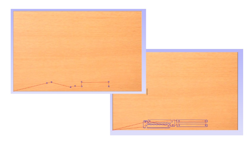 You need to decide on the vector lines the machine's toolhead will go. You will want to have the tool go on the inside of the vector to cut out shapes inside your design and have the tool go on the outside of the vector path to cut out the shape from the source material.