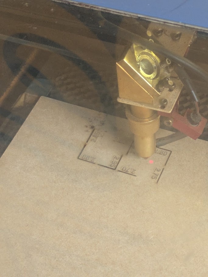 Cutting out (and engraving) the kerf test tokens