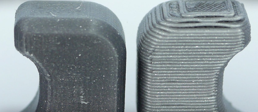 The level of detail on the X and Y axes are determined largely by the diameter of the nozzle installed on the printer (generally it's 0.4mm) but you can change how thick layers are in the Z axis. Thinner layers produce less noticeable layer lines but it takes much longer to print because you are effectively making more layers for the tool path to follow.