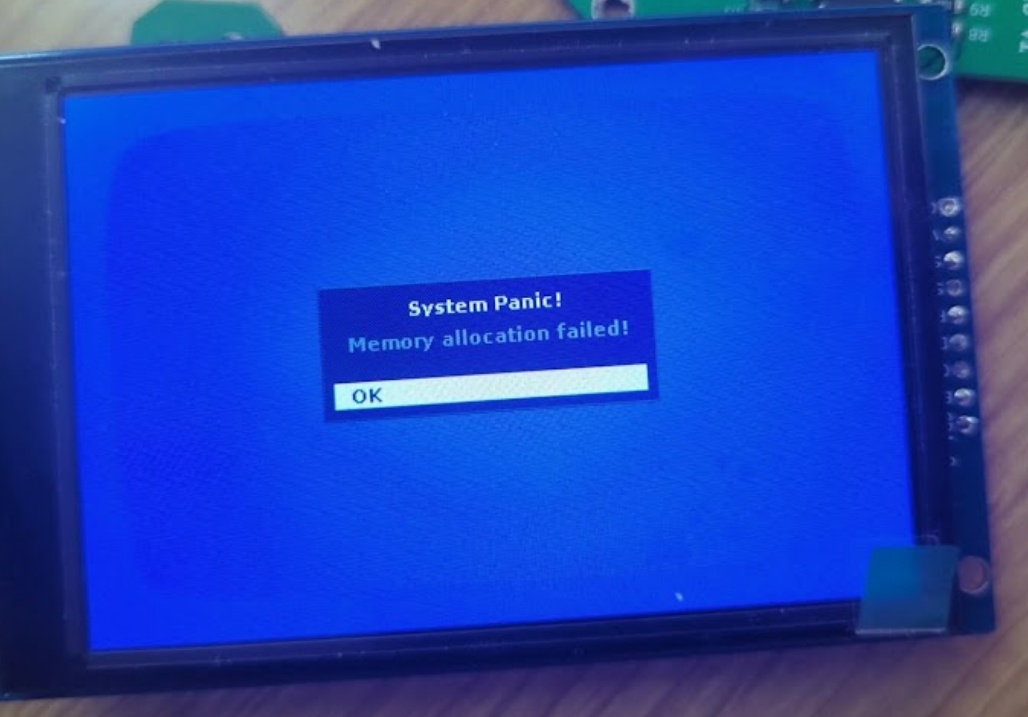 Memory allocation panics filling the terminal.