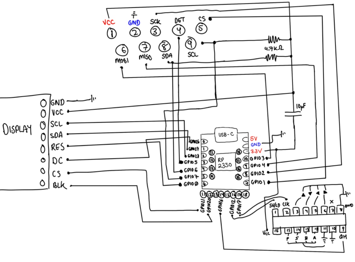 Hand drawn schematic